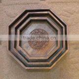 Octagonal Wooden Handcrafted Tras Set thumbnail-1