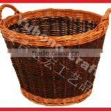 Round Willow Basket With Handle thumbnail-1