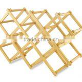 Foldable Bamboo Wine Rack - Can Hold Up To 10 Bottles thumbnail-2