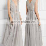 Sexy Flowing Cotton-mousseline Maxi Long Dress With Front Lace Up Western Dresses Names 2016 HSD5777 thumbnail-1