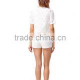 Fashion Design Crochet Scallop Hem Crop Top And Short 2pcs Co-ord Set thumbnail-4