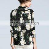 Best Selling Summer Elegant Design Floral Print Shirts for Women thumbnail-5