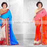 Season Special Designer Embroidery Saree in Lace Border & Glamour Looking thumbnail-1