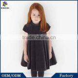 AutumnWinter Little Girls Boutique Clothes Sweet Deep Grey Velvet Free Prom Party Princess Dresses thumbnail-1
