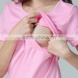 Wild Short Sleeve Nursing Clothes Small Fresh Breastfeeding Clothing Cotton Maternity Mother Outdoor Tops thumbnail-4