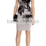 Direct Sale Classic Palm Tree Pattern Print Bandage Knit Dress thumbnail-3