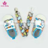 Fashion Rugby Pattern High Quality Newborn Crib Shoes Baby Shoes Matching Pacifier Clip thumbnail-6