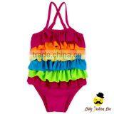 YZA-007 Yiwu Yihong Children Multiple Colour Ruffle Girls Picture Swimwear For 0-6 Year Wears thumbnail-1
