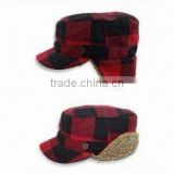 Winter Hats with Ear Flap, Made of Cotton or Polyester