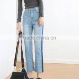 4487 Runwaylover Hot Sale Ladies Side Blue Denim Jeans thumbnail-2