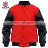 Men Vintage Plain Blank Wool Varsity Baseball Jacket With Leather Sleeves AJ003 thumbnail-2