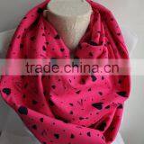 Pink Heart Infinity Scarf , Heart Printed Infinity Scarf, Neon Pink Scarf, Love Infinity Scarf thumbnail-6