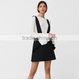 2018 Spring Pinafore Dress With Ruffle Black Suspender Skirt for Women thumbnail-5