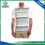 Latest Sublimation Stripe Short Sleeve Dry Fit Golf Polo Shirts Wholesale thumbnail-1