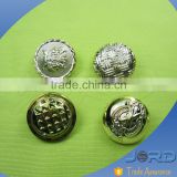 Western Europe hot sale plating gold crown buttons for brown leather buttons
