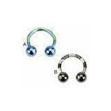 Continiously Anodized Surgical Steel Horseshoes Ring Circular Barbell Jewelry With PVD Plate thumbnail-1