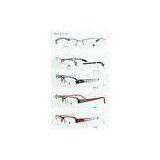 Wine And White Color Optical Frames For Women , Half Rim Rectangular Narrow Frames