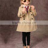 Latest Fashion Firls Clothing Double Buckle Long Sleeve Girls Trench Coat thumbnail-2