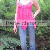 Women's Pink Beaded French Gypsy Camisole Top XYT2828 thumbnail-2