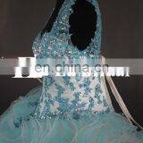 Plus Size Sweetheart Straps Bling Beads Western Pattern Blue Quinceanera Dresses Ball Gown thumbnail-5