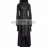 Gothic Punk Rave Black Longsleeve High Low Hooded Dress Q-308 thumbnail-1