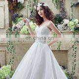 Glamorous Sweetheart Sleeveless Beaded Belt Lace-Up Court Train Organza Wedding Dresses SQS040 thumbnail-3