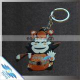 factory direct sell chinese style cartoon soft pvc keychain/ silicone keychain with or without keyring