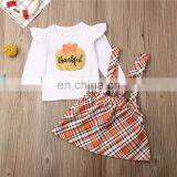 Long Sleeves Shirt And Suspender Skirt Kids Thanksgiving Costume Girls Clothing Set thumbnail-3