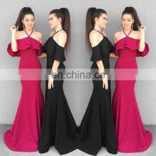 Wedding Womens Off Prom Dress Long Mermaid Bridesmaid Evening Dress Slit thumbnail-3