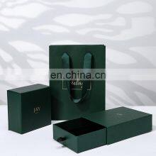 Custom Green Cardboard Drawer Jewelry Packaging Box With Logo