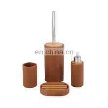 Bathroom Set Ceramic Ribbed Style Large Soap Dispenser For Kitchen