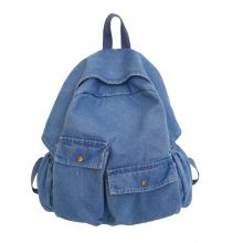 School Denim Backpack Simple Student Jean Bag Ins Canvas Big Weekend Jeans Bag Denim Shoulders Bag