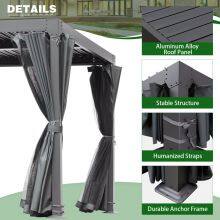 Pergola and Gazebo Outdoor Waterproof Sushade Pergolas En Metal Retractable Roof Louvre Pergola Aluminum For Backyard Home Use thumbnail-2