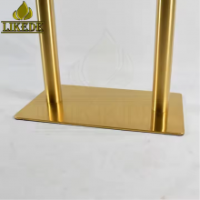 SS304 SS201 Double Column Leg Heavy Duty Adjustable Brushed Gold Stainless Steel Dining Table Base Modern Square Rectangle Chair thumbnail-5