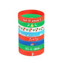Free Sample Promotional Festive Durable Customized Christmas Silicone Bracelets Perfect for Christmas Holiday thumbnail-3