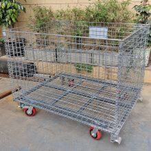 Galvanized Heavy Duty Folding Wire Mesh Container for Stainless Steel Food Storage thumbnail-4