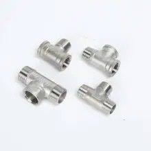 304 Stainless Steel External Thread Tee, External Thread Thread, Inside and Outside Water Pipe Joint Accessories Collection thumbnail-2
