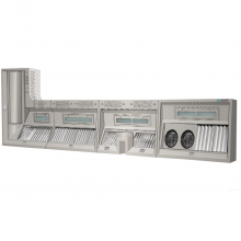 304 Stainless Steel L-shaped Exhaust Hood With Fresh Air Combination thumbnail-1