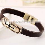 Wholesale Cross Stainless Steel Men's Fashion Leather Bracelet 2016 thumbnail-5