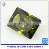High Quality Synthetic Olivine Rectangle CZ/Cubic Zirconia Gemstone thumbnail-1