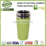 economic stainless steel mug,bamboo fibre 500ml travel water cup