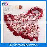 New Product High Quality Digital Print Custom Design Cotton Scarf Elephant Pattern WJ-644 thumbnail-1
