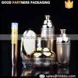 Gold Plastic High End Cosmetic Bottles for Skin Care Products Set