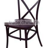 Stackable Factory Direct Resin Cross Back Chair With Metal Core Piping Resin Restaurant Dining Chair thumbnail-4