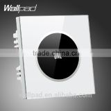 Hot Design Wallpad Benz LED Waterproof UK White Tempered Glass Touch switch 110~250V 1 gang 2 way Smart Touch Light Wall Switch