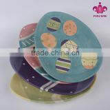 Promotional easter ceramic plate with egg shape