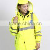 En471popular Raincoat With Reflective Strips Factory Eflective Traffic Fluoescent Unisex Raincoat Emergency Raincoat With Lining thumbnail-4