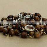 Olive Wood Catholic Rosary With Oval Olive Wood Beads Retail Box thumbnail-5