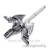Wings Surgical Pendant With Filling Black Oil Enamel thumbnail-2
