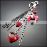 High quality promotional cute heart shape metal crystal keychain
